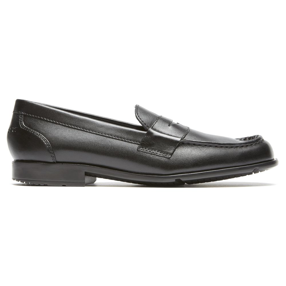 Rockport Canada Classic Penny Slip-Ons - Mens Loafers Black (PKW042597)